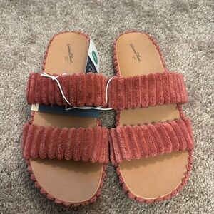 Universal Thread Kyla Corduroy Two Band Sandals Size 9.5 Color Pink